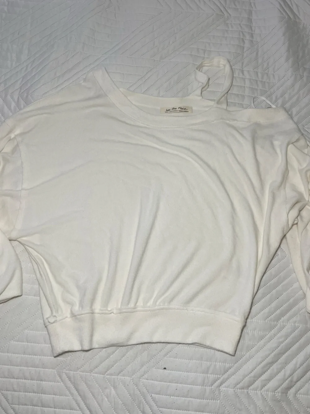 FREE PEOPLE Off-Shoulder Balloon Sleeve Top — White